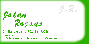 jolan rozsas business card